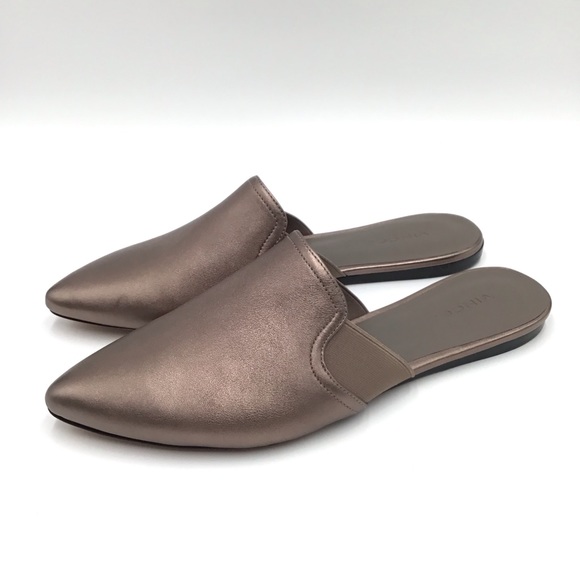 🔴SOLD🔴New Vince Nadette Bronze Leather Slide mules flat shoes 8.5 M - Picture 2 of 10
